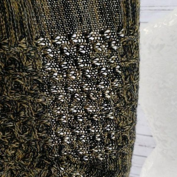 New direction knitted Petite Small Quarter sleeve Brown Gold Sweater - Picture 7 of 8
